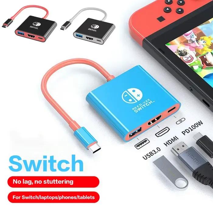 Adaptateur HDMI 4K Station d'accueil TV pour Nintendo Switch OLED USB 3.0 Type C Port