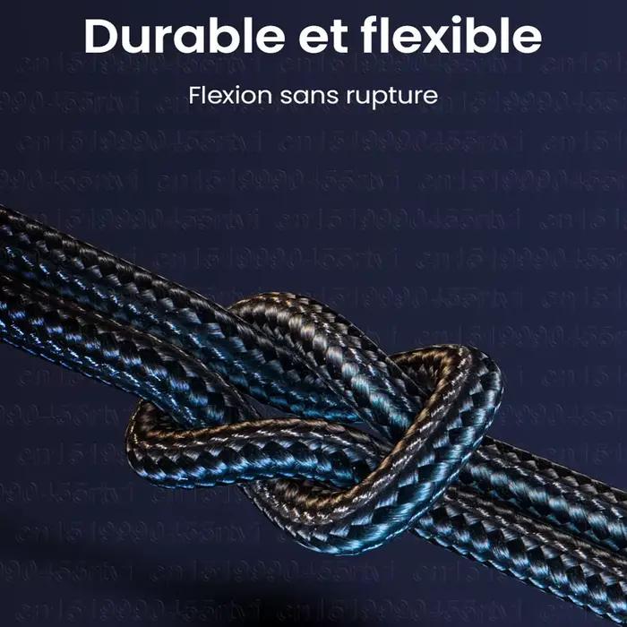 Câble de données à angle droit résistant à 90