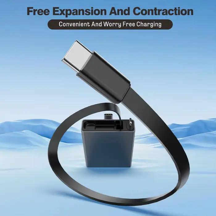 Câble de charge télescopique 66W alliage d'aluminium gris pour recharge rapide et stabilité USB Type-C Micro USB Lightning occasions spéciales