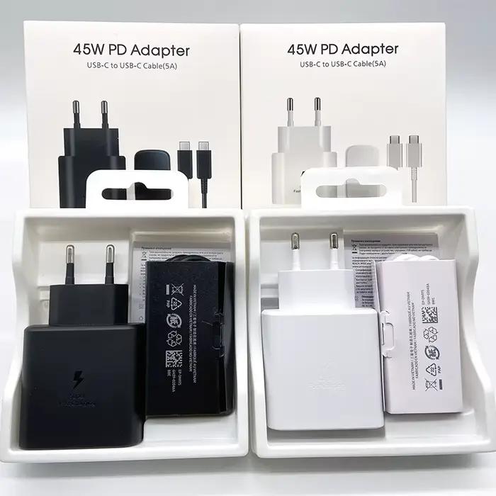 Samsung EP-TA845 45W PD Chargeur Super Rapide EU Adaptateur Secteur 5A touristes Type-C Câble Pour Galaxy S24 S23 S22 Plus S20 Ultra Z possède 6
