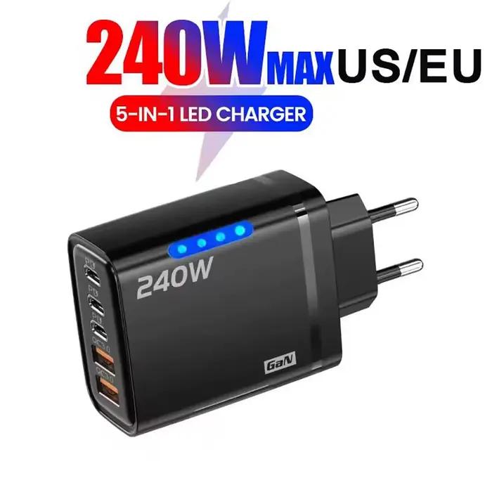 Chargeur USB C GaN 240W 5 en 1