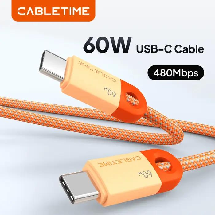 CABLETIME USB C vers USB C câble 60W 480Mbps