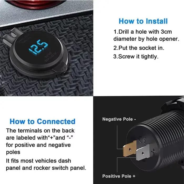Chargeur de voiture USB C 12V/24V