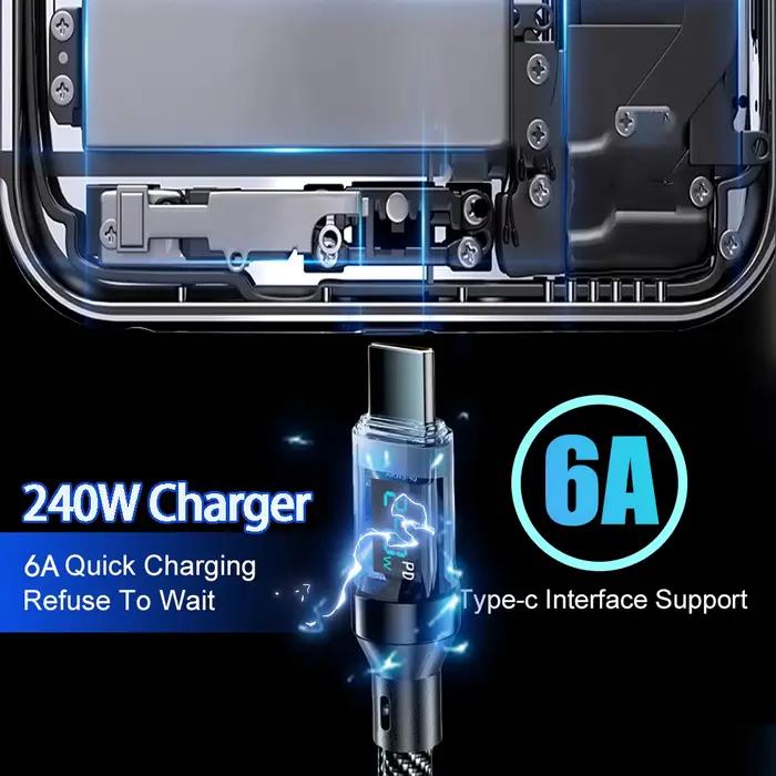 Câble de charge rapide de Type C 240W