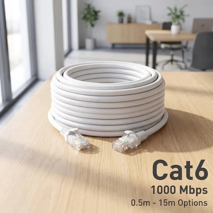 Câble Ethernet Cat6 Gigabit Haute Vitesse 1000 Mbps Câble Internet RJ45 Blindé Cordon Réseau LAN Pour Ordinateur Portable Blanc Bleu Gris Noir Occasions Spéciales
