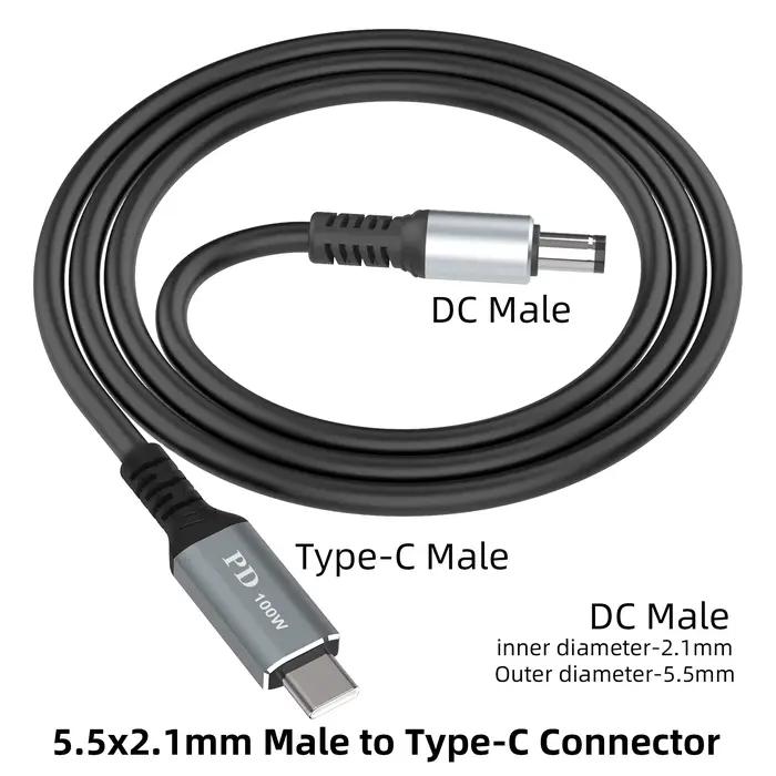 Câble de chargement d'alimentation USB C vers DC 5