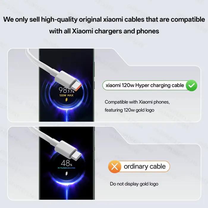 Câble Type C Original XIAOMI Redmi 120W 6A