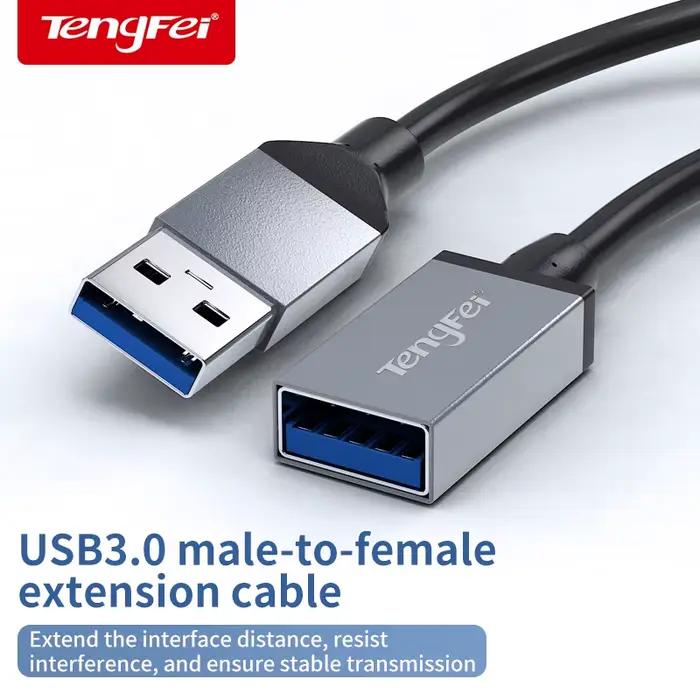 Câble d'extension USB3.0 1M 2M 3mètres Mâle à Femelle Compatible Ordinateur Appareils Intelligents Couleurs Vives Robustesse Bureau Élégance Confort Connexion Données