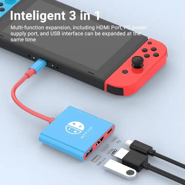 Adaptateur HDMI 4K Station d'accueil TV pour Nintendo Switch OLED USB 3.0 Type C Port