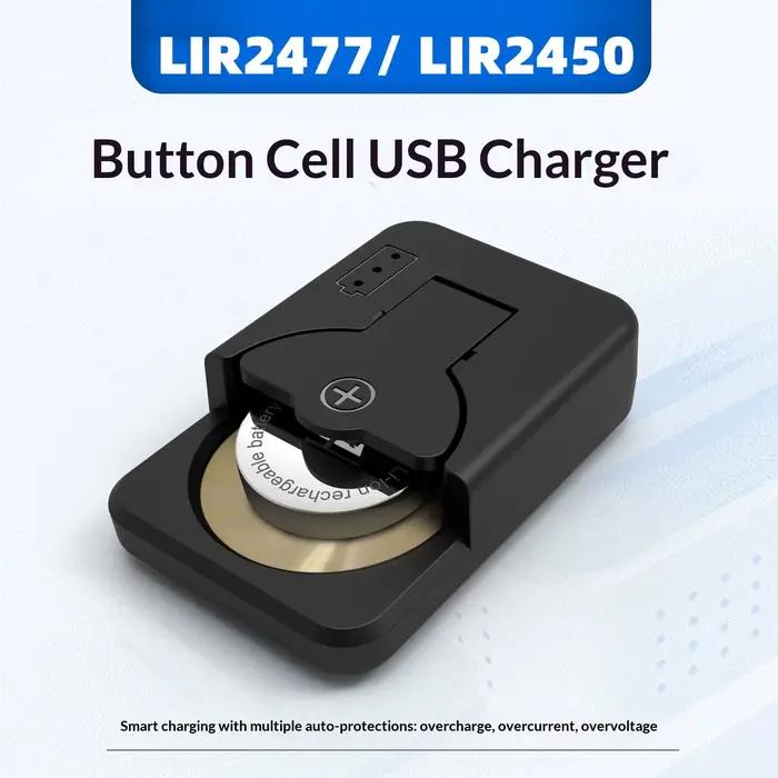 Chargeur de piles bouton avec indicateur LED