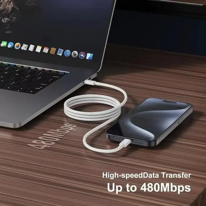 Câble USB-C vers Type C coloré pour Apple iPhone 15