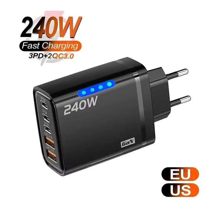 Chargeur USB C GaN 240W 5 en 1