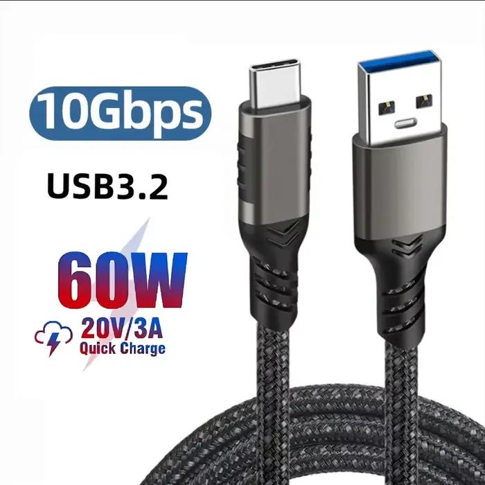 Câble USB-A 3.2 Gen2 vers USB-C 10 Gbps 60 W