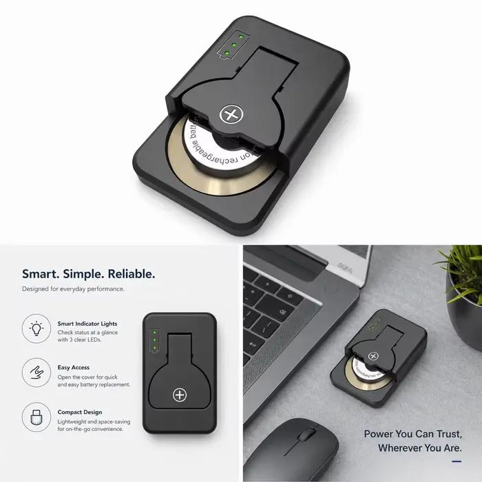Chargeur de piles bouton avec indicateur LED