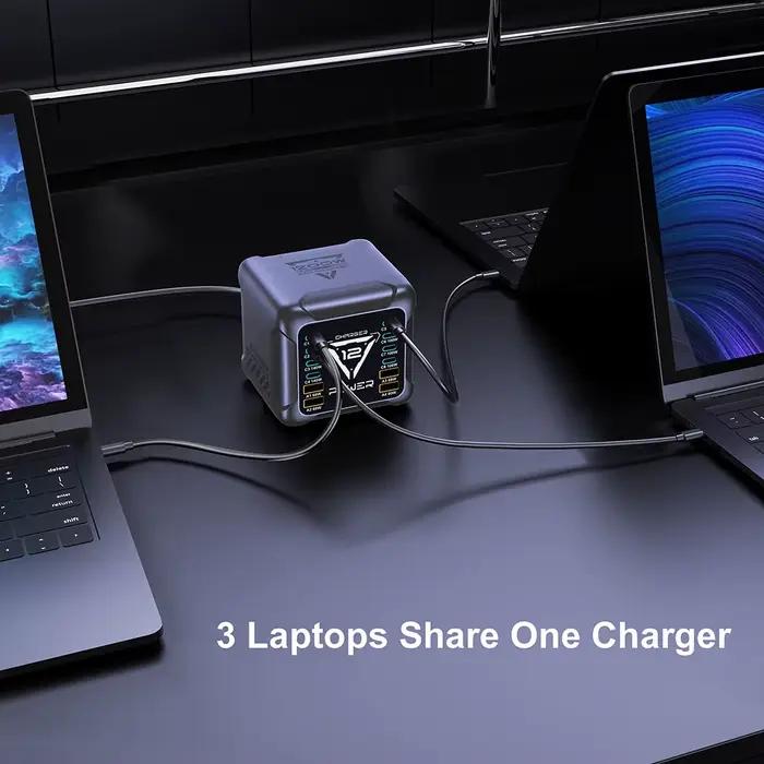 Chargeur USB-C 1200W, Station de Charge Rapide GaN PD3.1 140W 100W PPS