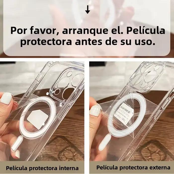 Coque de luxe transparente à chargement magnétique sans fil pour Magsafe compatible iPhone 17 16 15 14 13 12 11 Pro XR XS Max Plus Mini