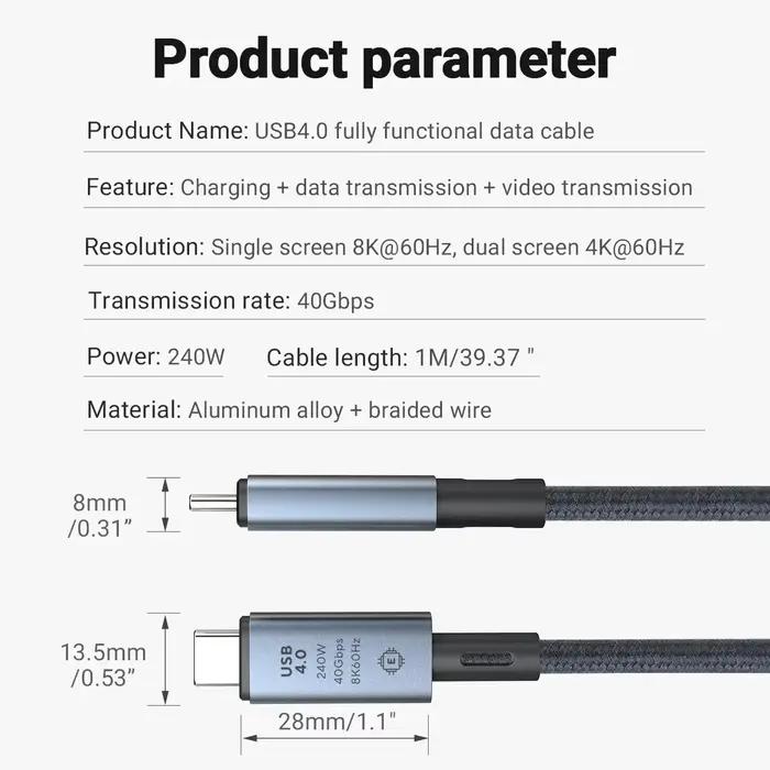 Câble de charge rapide USB C vers USB C 240 W