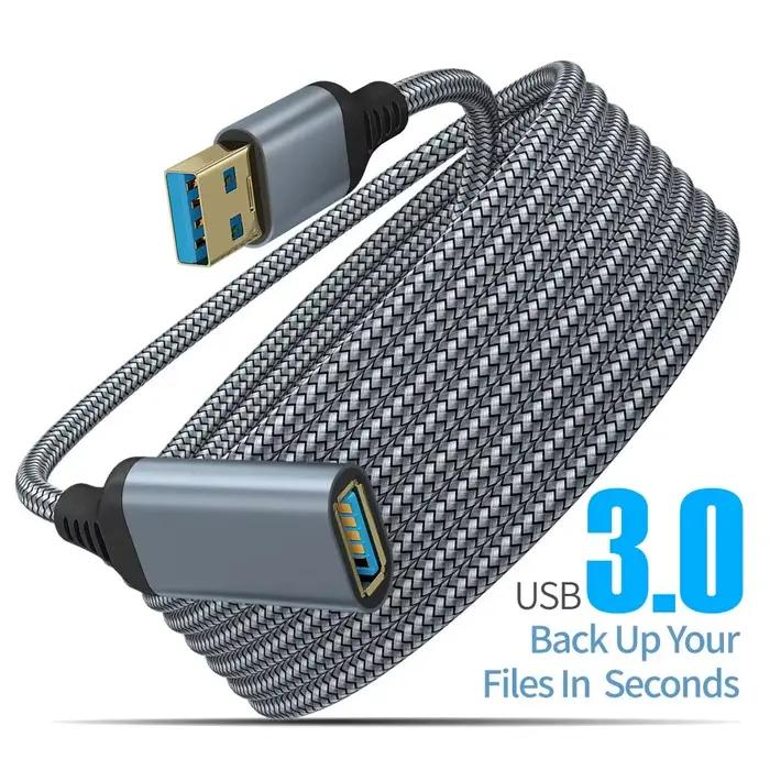 UTHAI Nylon tressé USB 3.0 mâle à femelle câble de données de Transmission à grande vitesse