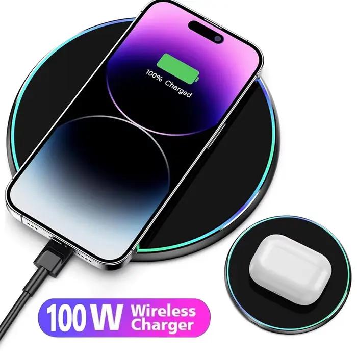 Chargeur sans fil pour iPhone 17 16 15 14 13 Pro Max, station de charge rapide à induction pour Samsung S25 S24 Xiaomi Huawei