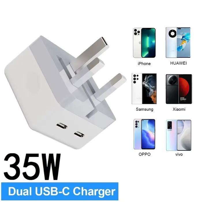 Chargeur Rapide Double PD Pliable 35W Type C pour Téléphone