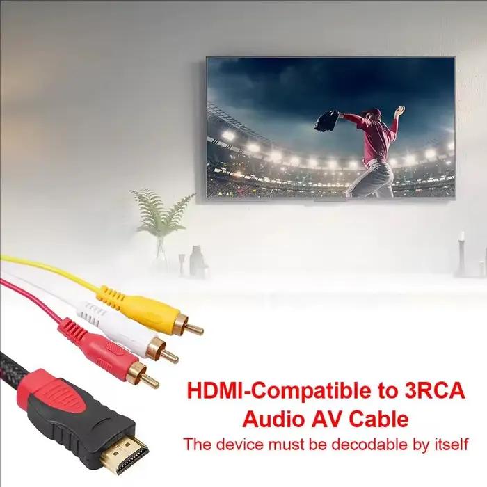 Câble compatible HDMI vers 3RCA 1.5M avec cordon HDMI 1.4 vers AV