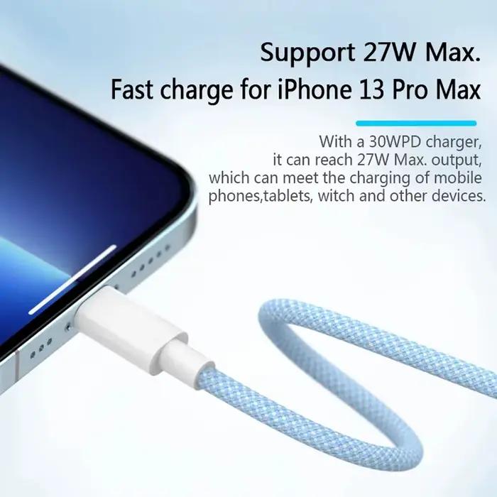 Câble USB C PD 20W pour iPhone 14 13 12 11 Pro Max Xs 8 Plus fil iPad 3A cordon de charge rapide