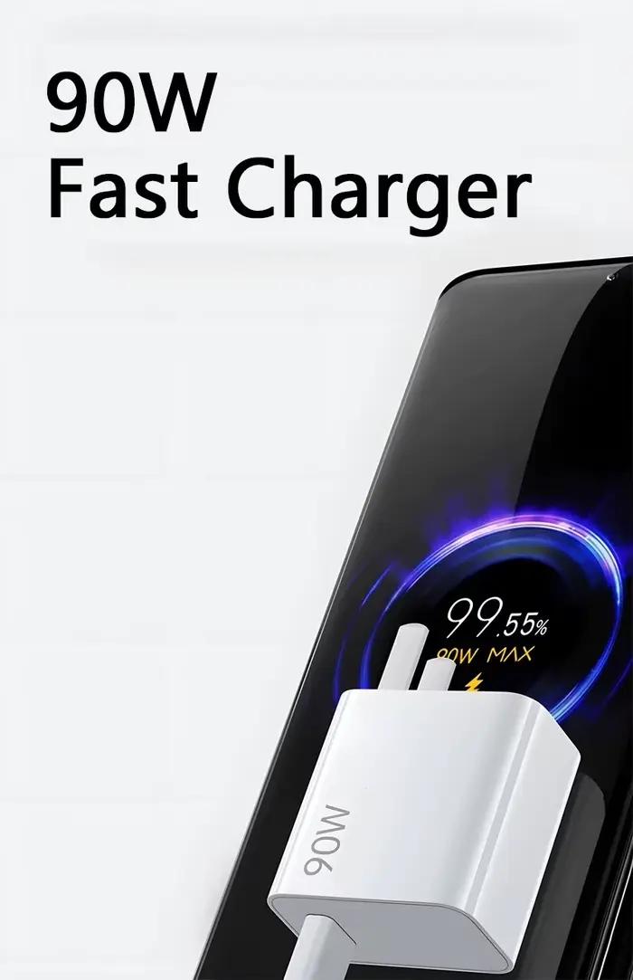 Chargeur USB rapide 90W pour Xiaomi 15 14 13 12 11 10 Ultra Note 12T 13 Pro Turbo Charge