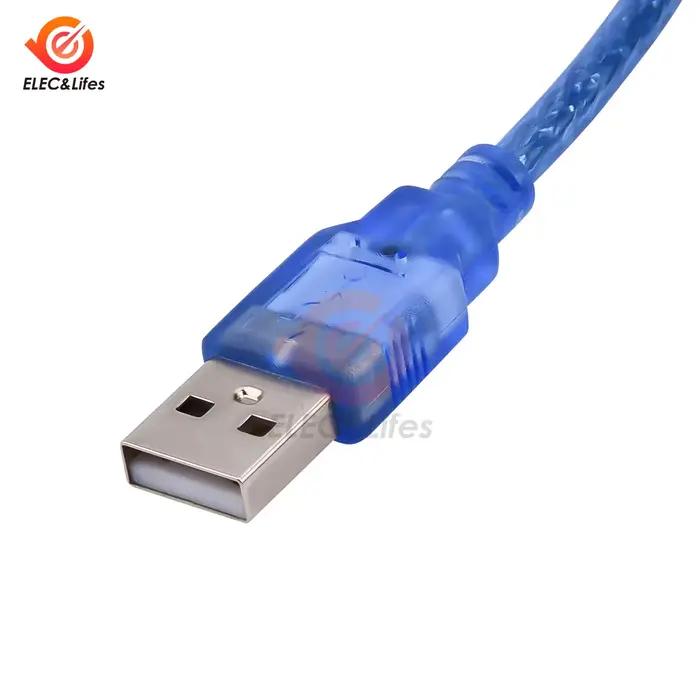 Câble OTG USB-C bleu Transparent 30 cm court en nylon tressé