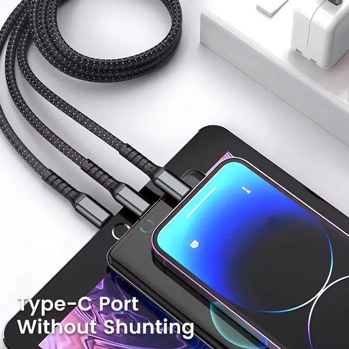Câble de charge rapide Transparent 3 en 1