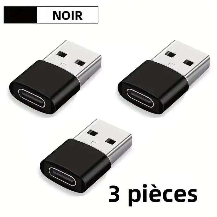 Paquet de 3 adaptateurs USB vers USB C