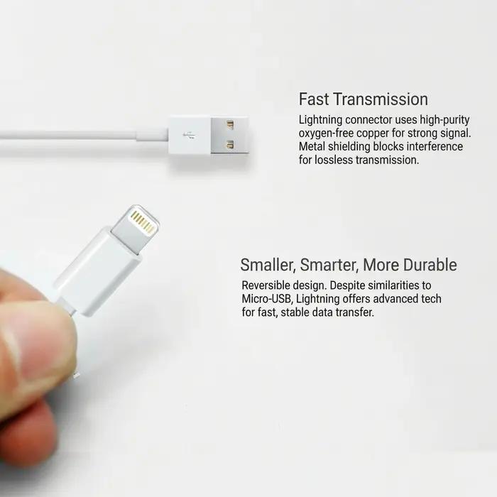 Câble de charge rapide USB A vers Lightning
