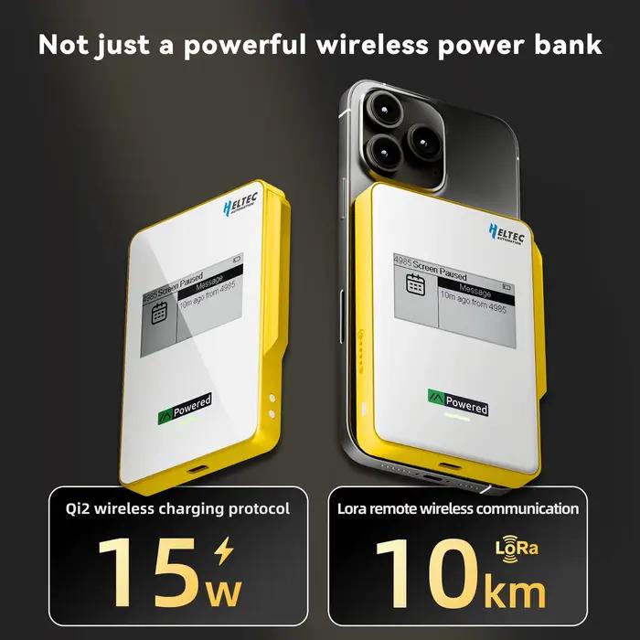 Batterie externe magnétique Heltec MeshPocket Qi2 5000/10000mAh 15W Charge rapide sans fil pour Meshtastic MeshCore iPhone Android ﻿ ﻿
