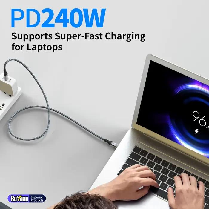 Câble USB4 40 Gbps 48 V 240 W pour Thunderbolt 4 Type C