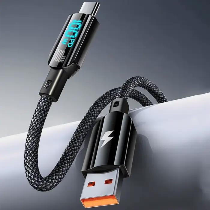 Câble USB Type C vers Type C avec affichage numérique créatif