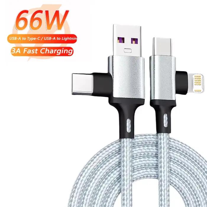 Câble PD 2 en 1 USB A Type C vers Lightning