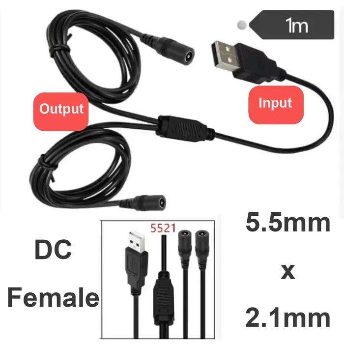 Câble d'alimentation USB vers double DC