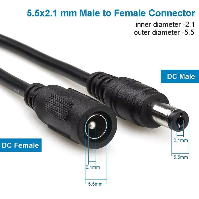Câble d'alimentation d'extension DC 12V mâle à femelle