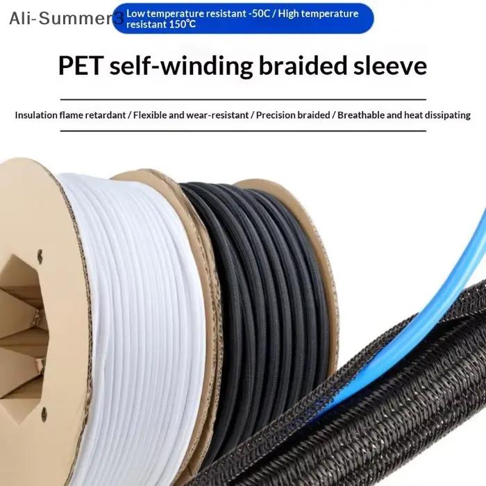 Gaine isolée auto-fermée en PVC pour câbles de 8 à 32mm, flexible et résistante, idéale pour l'organisation des câbles à la maison et au bureau, résistante à la chaleur, facile à installer et à entretenir