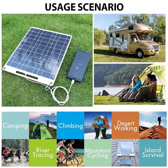 Chargeur solaire 100W avec deux ports USB