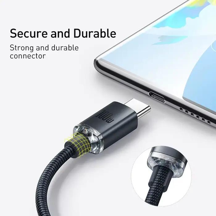 Câble USB Type C Baseus 6A pour Realme Huawei P40 Pro 66W fil de charge rapide USB-C chargeur cordon de données pour Samsung Oneplus Poco F3