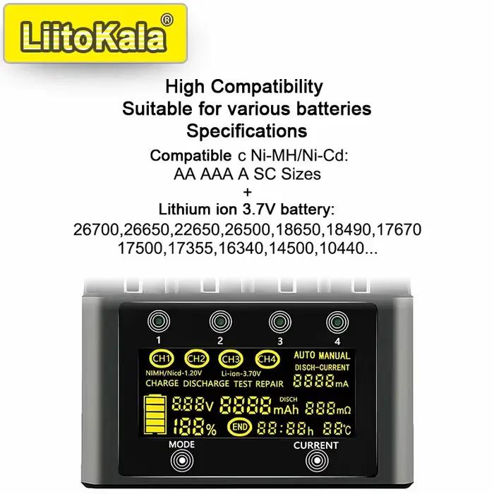 Lii-600 chargeur intelligent pour 18650/21700/26650/AA/AAA/Ni-MH/Li-ion