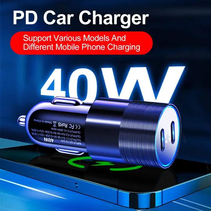 Chargeur de voiture olaf double USB Type C 65W pour iPhone 13 12 rapide et sûr pour voyager et rester connecté