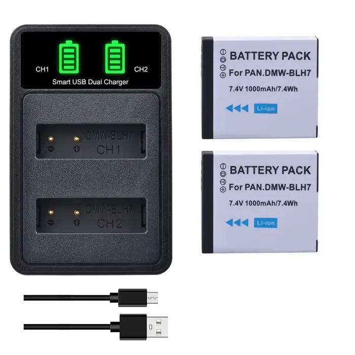 Caméra Batterie DMW-BLH7 BLH7 DMW-BLH7PP DMW-BLH7E Chargeur pour Panasonic Lumix DMC-GM5 DMC-GF7 DMC-GF8 GF9 LX10 LX15 Caméras