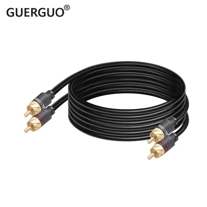 Câble RCA mâle à mâle pour home cinéma, amplificateur DVD, TV, connecteur plaqué or, 2 RCA vers 2 RCA, 0.3m-20m, 1 Paire pour microphone mixer et système audio professionnels