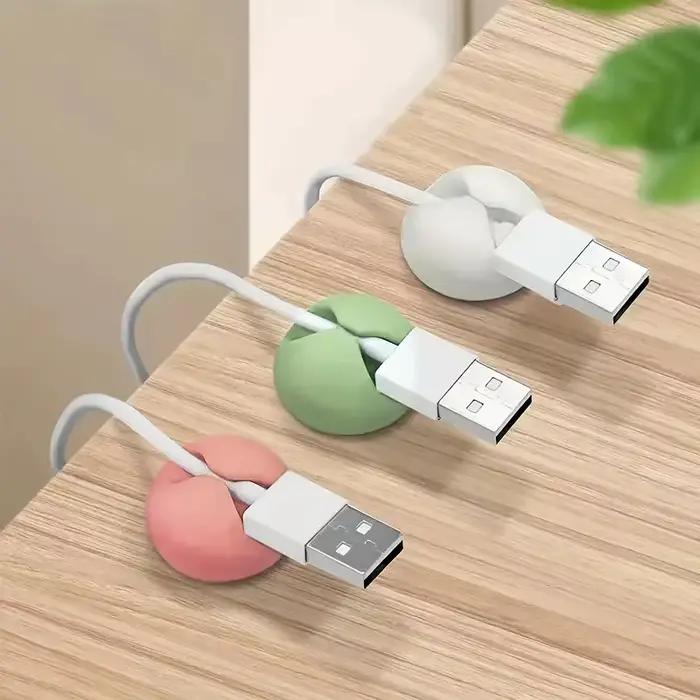 Lot de 6 clips de câble adhésif pour bureau