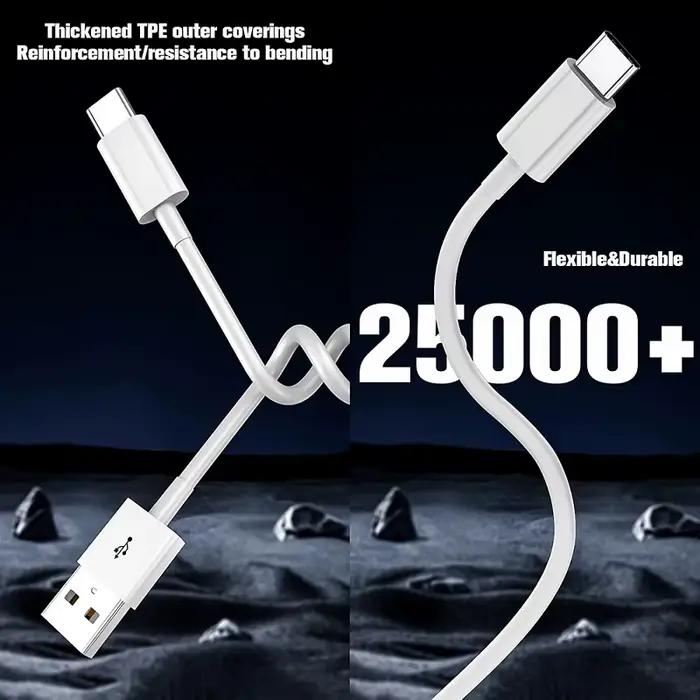 Câble de charge rapide USB A à Type C GeydrQ pour Samsung Huawei Xiaomi Téléphones Accessoires Charge Rapide Blanc Jaune Bleu Rouge Violet Gris Noir Vert