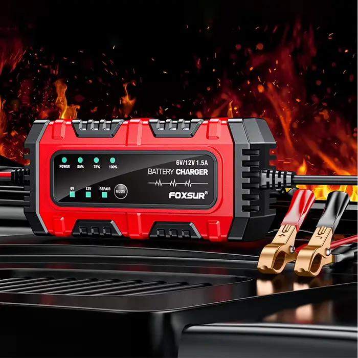 Chargeur intelligent 6V 12V 1.5A pour batteries moto et voiture