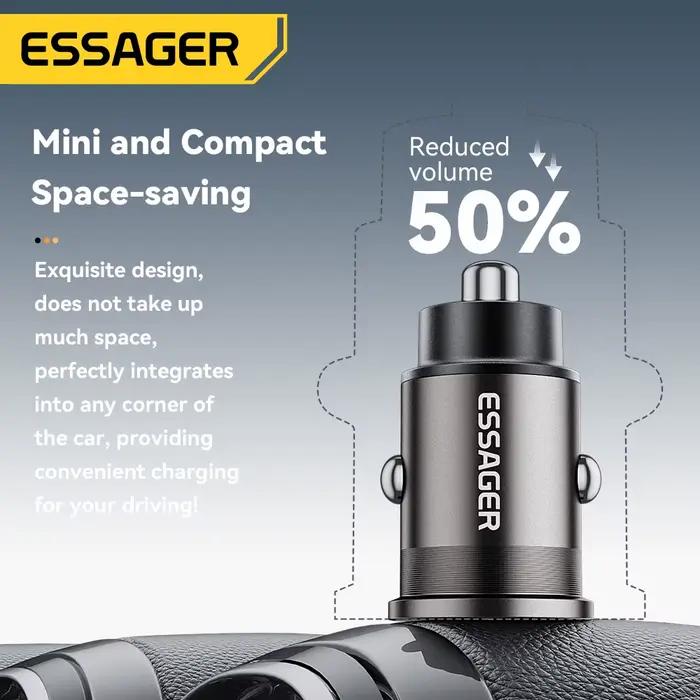 Essager 45W chargeur de voiture QC 3.0 pour Huawei Xiaomi Charge rapide SCP Samsung AFC