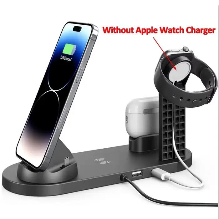 Station de charge rapide sans fil 6-en-1 15W pour iPhone 17-11 X