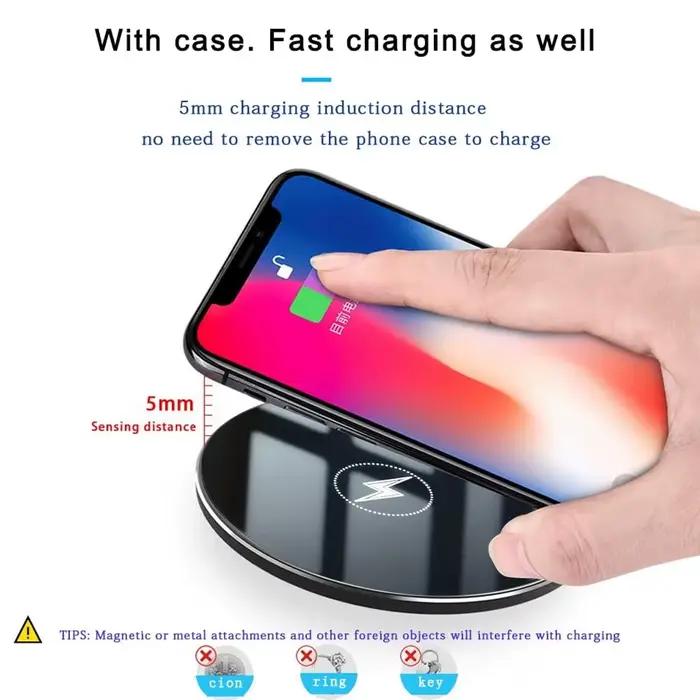 Station de charge sans fil rapide avec indicateur LED pour iPhone 17/17 Pro Max Samsung Galaxy Design moderne et élégant pour bureau